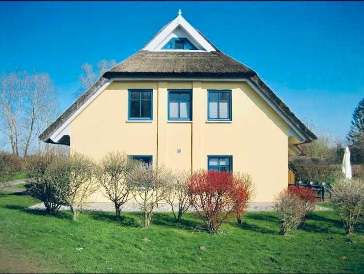 Komfortables Reetdachferienhaus Hasel 1 Puddemin Bagian luar foto