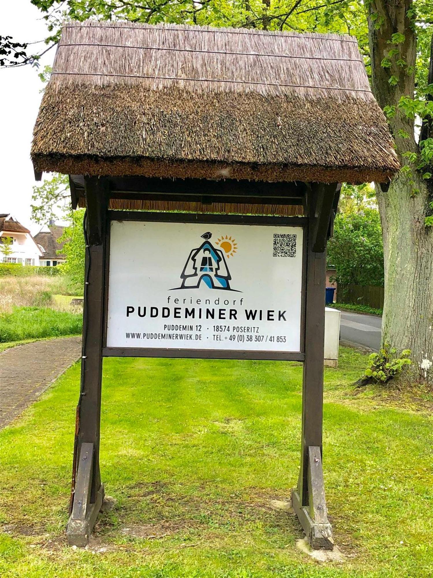 Komfortables Reetdachferienhaus Hasel 1 Puddemin Bagian luar foto